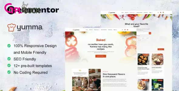 Yumma – Food Recipe Elementor Template Kit